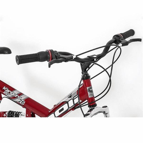 Bicicleta Full Suspension Kanguru Aro 26 Vermelha - Polimet
