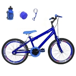 Bicicleta Infantil Aro 20 Azul Kit E Roda Aero Azul Com Acessórios