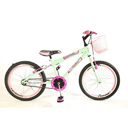 Bicicleta Infantil Aro 20 Feminina Aros Aero Verde/rosa