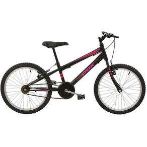 Bicicleta Infantil Aro 20 Feminina MTB Polimet Preta