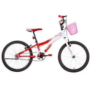 Bicicleta Infantil Aro 20 Houston Nina - Branco / Vermelho
