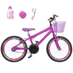 Bicicleta Infantil Aro 20 Pink Kit E Roda Aero Pink Com Acessórios