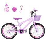 Bicicleta Infantil Aro 20 Rosa Bebê Kit E Roda Aero Pink Com Acessórios