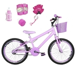 Bicicleta Infantil Aro 20 Rosa Bebê Kit E Roda Aero Rosa Bebê C/ Acessórios E Kit Proteção