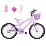 Bicicleta Infantil Aro 20 Rosa Bebê Kit E Roda Aero Rosa Bebê Com Acessórios