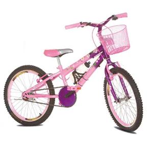 Bicicleta Infantil Aro 20 Sport Bike Flowers Rosa e Roxa