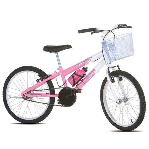 Bicicleta Infantil Aro 20 Sport Bike Thunder Rosa e Branca