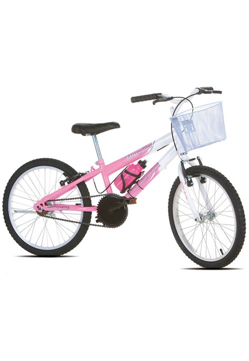 Bicicleta Infantil Aro 20 Sport Bike Thunder Rosa e Branca