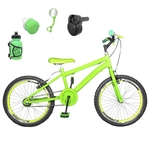 Bicicleta Infantil Aro 20 Verde Claro Kit e Roda Aero Verde C/ Acelerador Sonoro