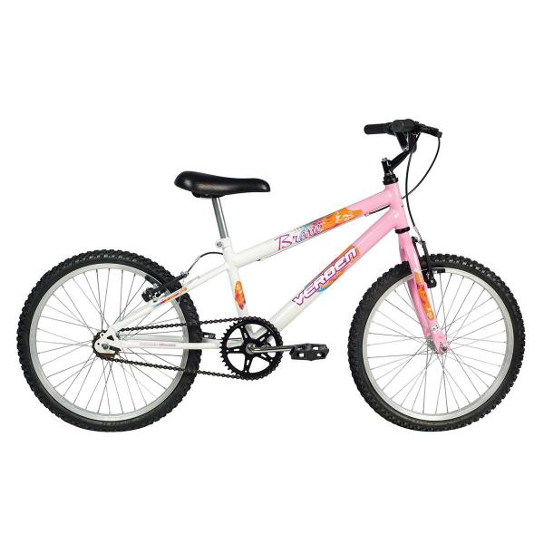 Bicicleta Infantil Aro 20 Verden Bikes Brave Rosa e Branca
