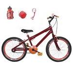 Bicicleta Infantil Aro 20 Vermelha Kit E Roda Aero Laranja Com Acessórios