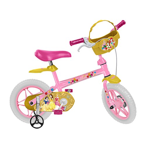 Bicicleta Infantil Aro 12 Bandeirante Princesas Disney 3105 Rosa