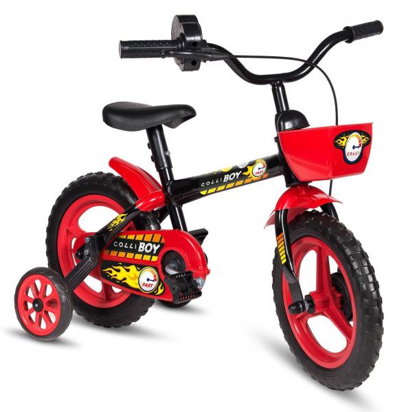 Bicicleta Infantil Aro 12 Boy Acelerador Colli Preto