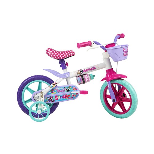 Bicicleta Infantil Aro 12 Caloi Minnie Branca