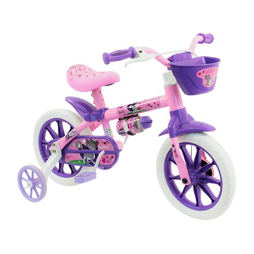 Bicicleta Infantil Aro 12 Nathor Cat Rosa