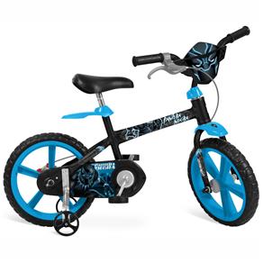 Bicicleta Infantil Aro 14 Bandeirante 3018 Pantera Negra - Preta/Azul