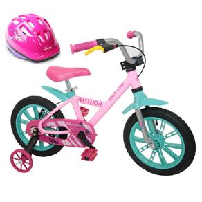 Bicicleta Infantil Aro 14 de 4 a 6 Anos Feminina Firstpro com Capacete
