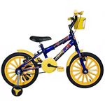 Bicicleta Infantil Aro 16 Azul Kit Amarelo Promocional