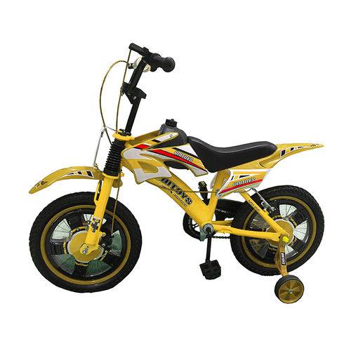 Bicicleta Infantil Aro 16 Bike Moto Freio a Disco Amarela (1173)