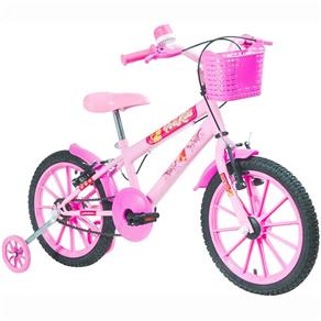 Bicicleta Infantil Aro 16 Feminina Rosa - Polimet - Rosa