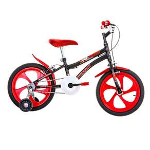 Bicicleta Infantil Aro 16 Houston Nic - Preta e Vermelha