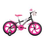 Bicicleta Infantil Aro 16 Houston Tina com Bolsa e Rodinhas Preta