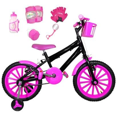 Bicicleta Infantil Aro 16 Kit C/ Acessórios e Kit Proteção