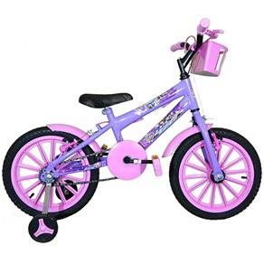 Bicicleta Infantil Aro 16 Lilás Kit Rosa Bebê