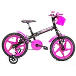 Bicicleta Infantil Aro 16 MTB "T" Mini Monster Preto Pink Mega Bike