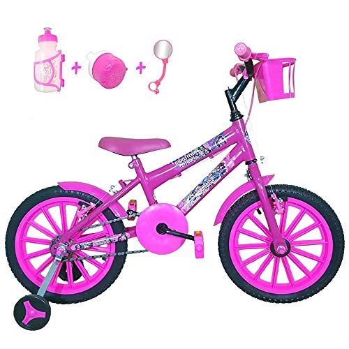 Bicicleta Infantil Aro 16 Pink Kit Pink C/Acessórios