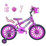 Bicicleta Infantil Aro 16 Pink Kit Pink C/ Cadeirinha para Boneca