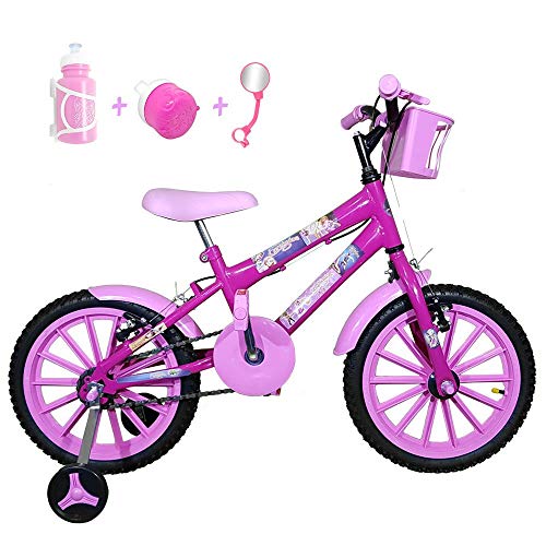 Bicicleta Infantil Aro 16 Pink Kit Rosa Bebê C/Acessórios