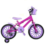 Bicicleta Infantil Aro 16 Pink Kit Roxo Promocional