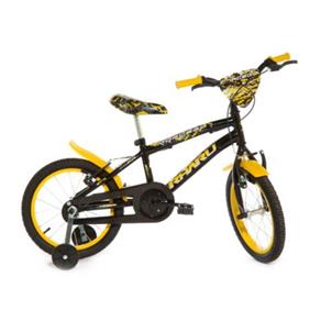 Bicicleta Infantil Aro 16 Rharu Tech Preta C/ Amarelo