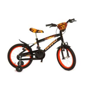 Bicicleta Infantil Aro 16 Rharu Tech Preta C/ Laranja