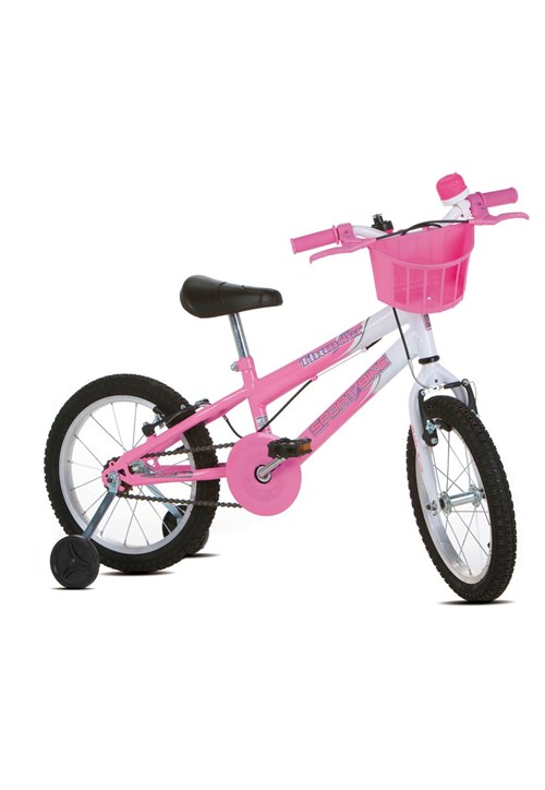 Bicicleta Infantil Aro 16 Sport Bike Thunder Branca e Rosa