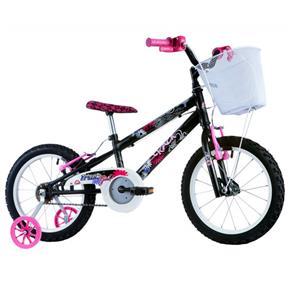 Bicicleta Infantil Aro 16 Track & Bikes Track Girl - Preta/Rosa