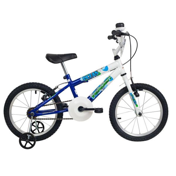 Bicicleta Infantil Aro 16 Verden Bikes Ocean Branca e Azul