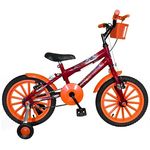 Bicicleta Infantil Aro 16 Vermelha Kit Laranja Promocional