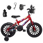 Bicicleta Infantil Aro 16 Vermelha Kit Preto C/ Acelerador Sonoro