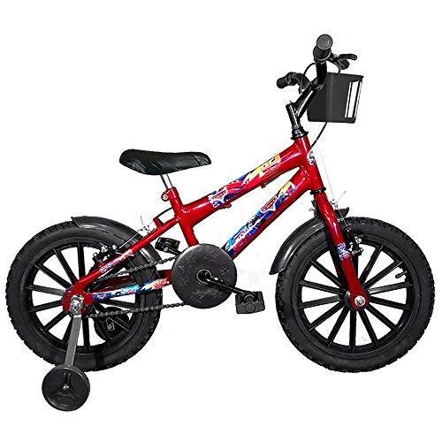 Bicicleta Infantil Aro 16 Vermelha Kit Preto Promocional