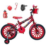 Bicicleta Infantil Aro 16 Vermelha Kit Vermelho C/ Acelerador Sonoro