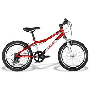 Bicicleta Infantil Caloi Wild Xs Aro 20 7v Freios V-Brake-Vermelho/Branco