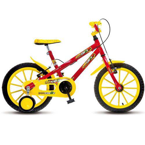 Bicicleta Infantil Colli Aro 16 Mtb Hot 102/19 Vermelha com Rodas de Apoio