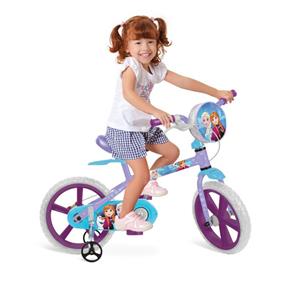 Bicicleta Infantil Frozen Aro 14 Bandeirante LILAS - Tam.: UN - Único - Lilas