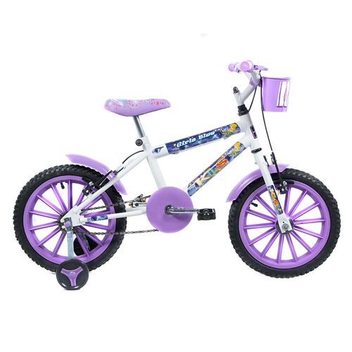 Bicicleta Infantil Kls Blue Girls Aro 16 Rodas de Nylon