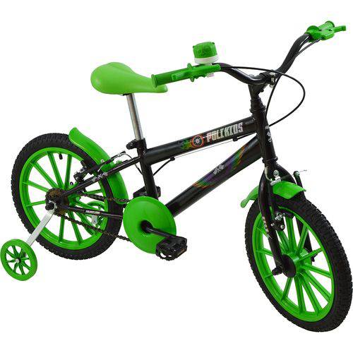 Bicicleta Infantil Masculina Aro 16 Polikids Preta