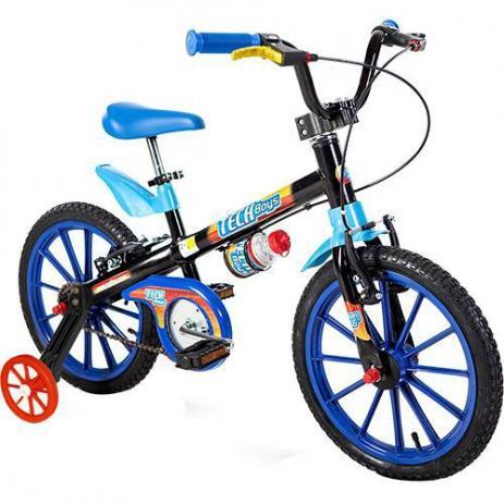 Bicicleta Infantil Nathor Tech Boys Aro 16 com Capacete Azul