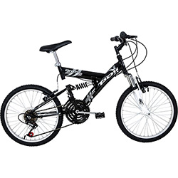 Bicicleta Infantil Polimet Full Suspension Aro 20 Kanguru - Preto