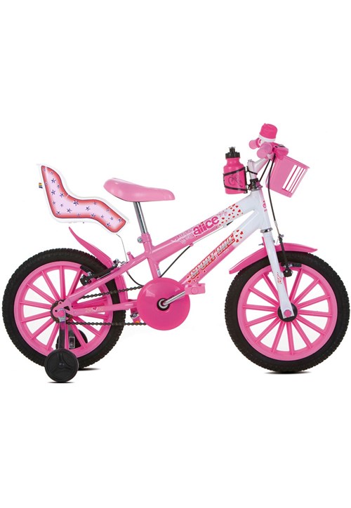 Bicicleta Infantil Sport Bike Aro 16 Alice com Cadeirinha de Boneca